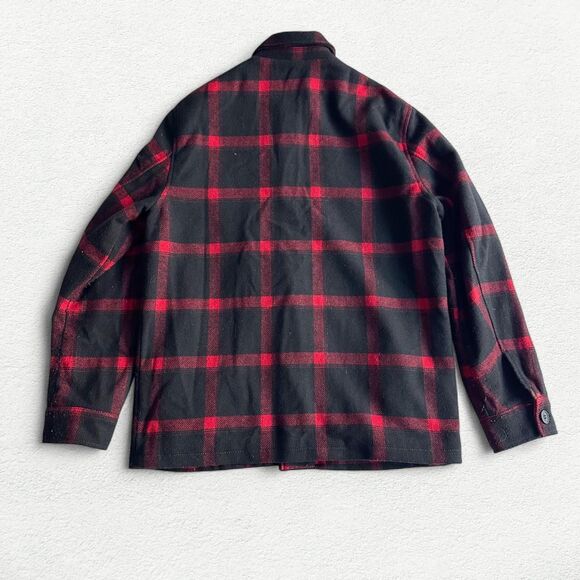 Zara Red and Black Plaid Shirt Jacket Flannel Shacket - Picture 2 of 4